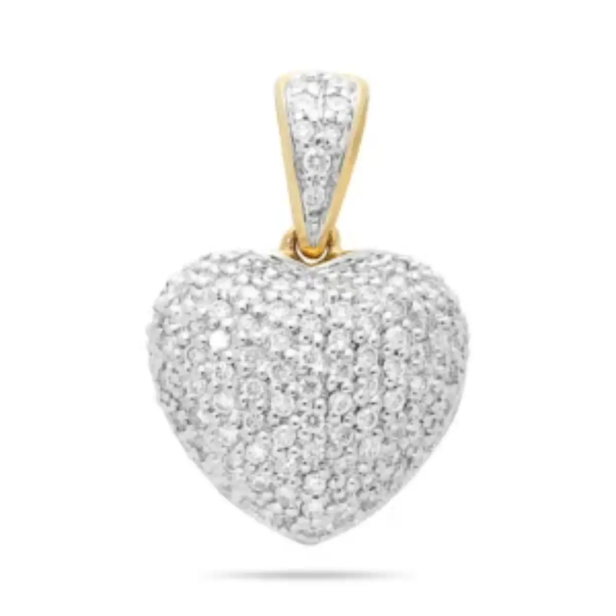 Prachtige 14krt gouden hanger geheel bezet met een totaal van 0.41ct diamant.