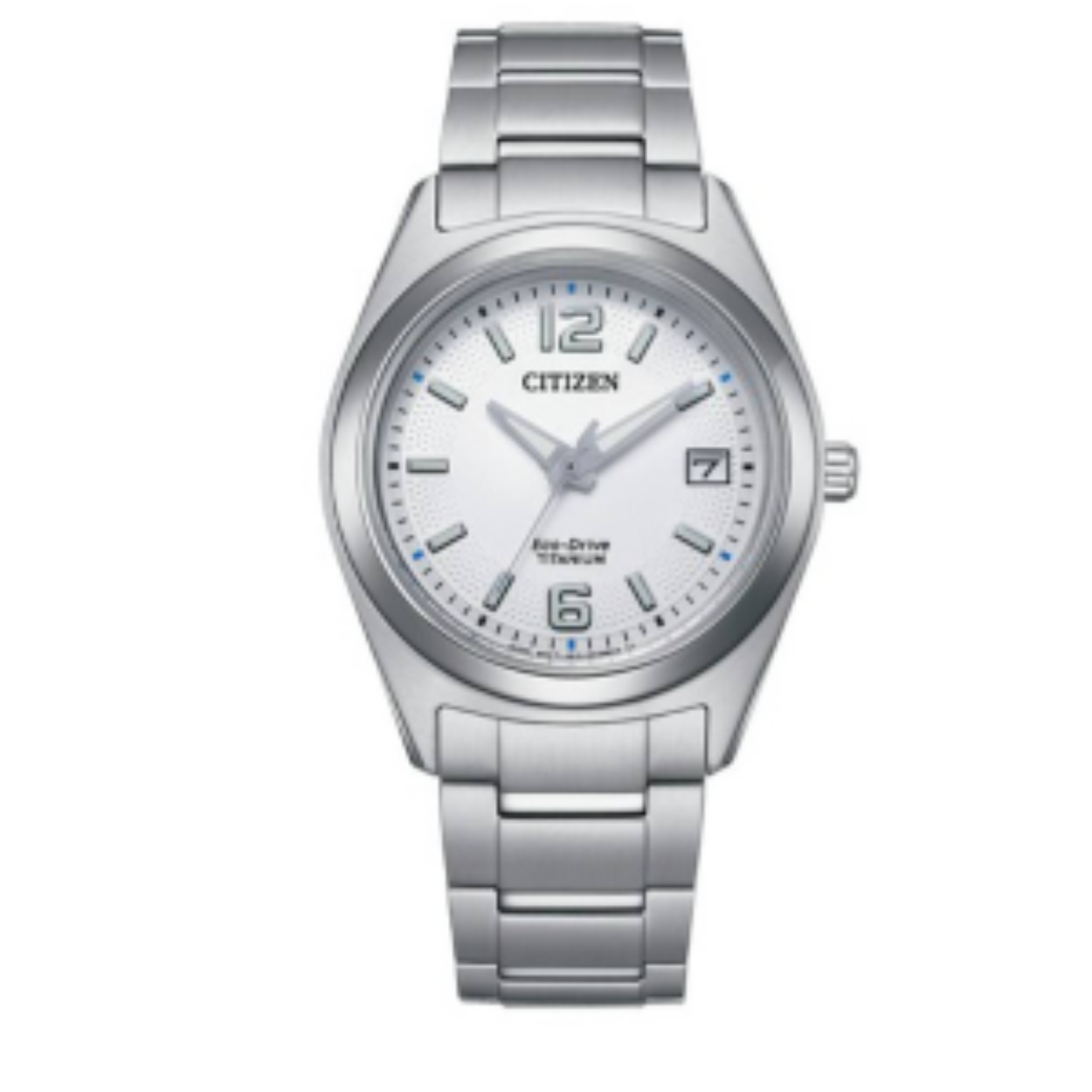 Citizen dameshorloge FE6151-82A staal. Stalen kast van 34 mm. Stalen armband. Witte wijzerplaat en zilveren wijzers. Kalender. kwarts. Onderdompelbaar 50m. 2 jaar garantie.