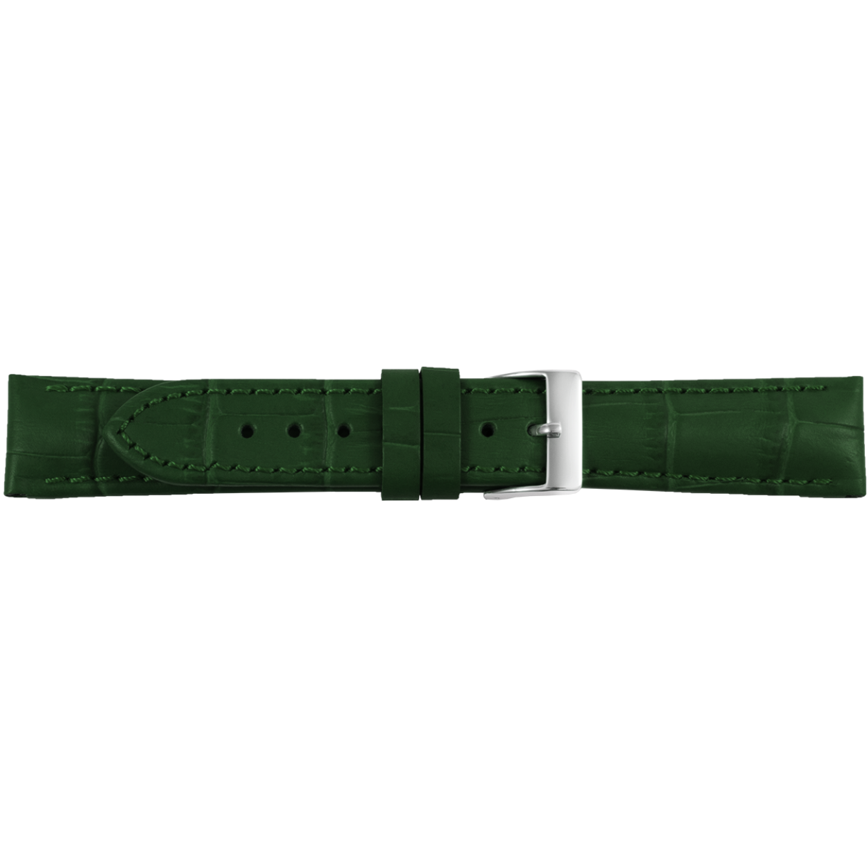 Horlogeband leder 739 groen kroko print 14mm 