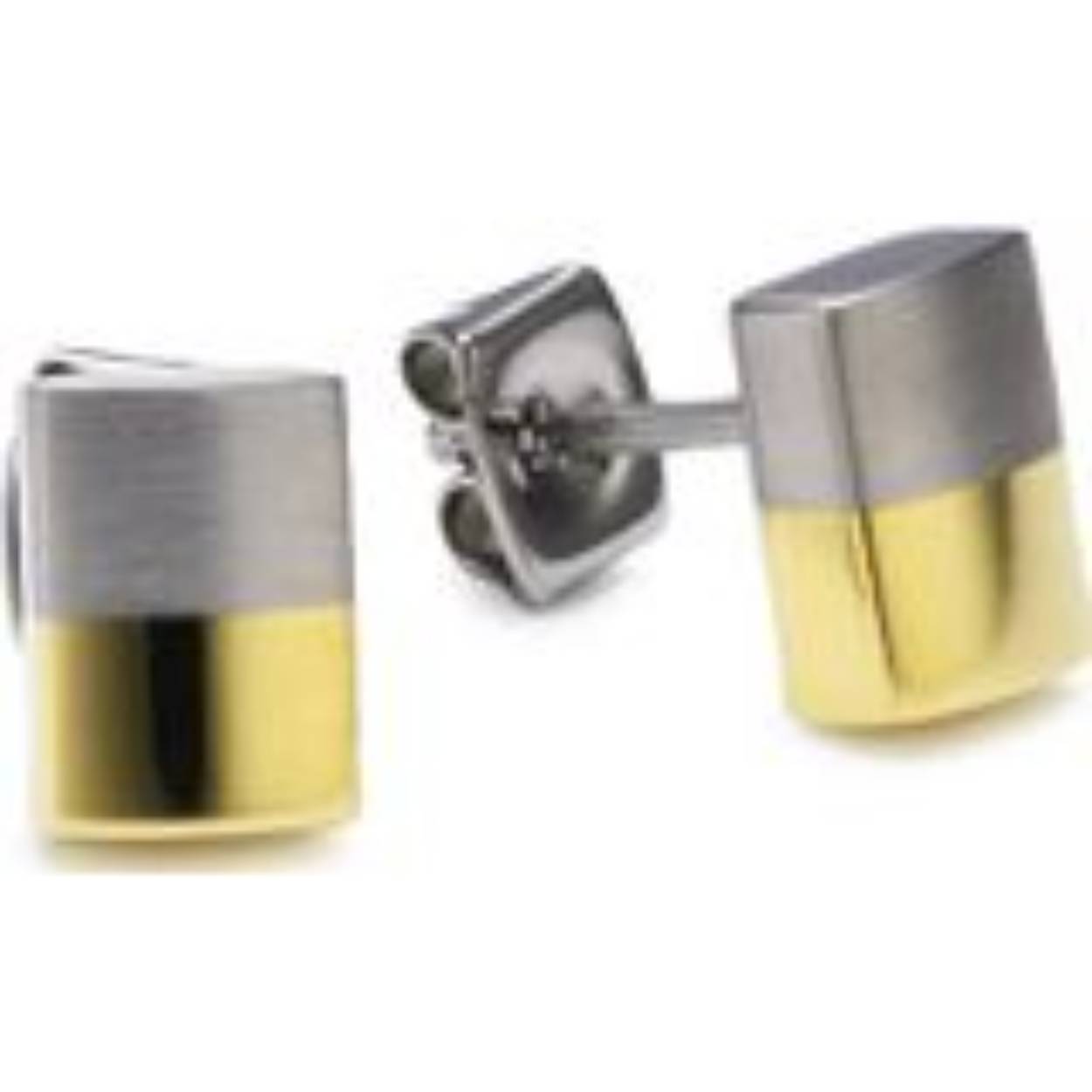 Boccia oorbellen, deels verguld. Het materiaal is titanium, perfect voor de gevoelige huid