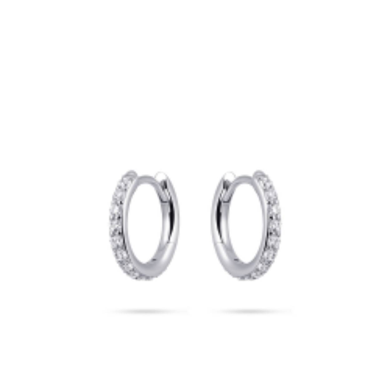 zilver oorring met zirkonia 15mm diameter
