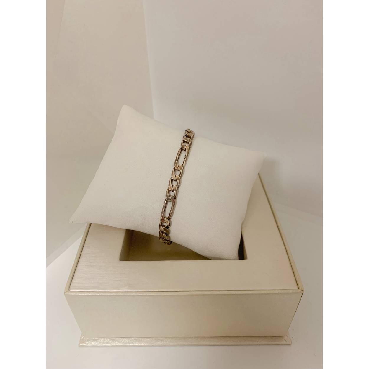 VINTAGE zilveren armband - figaro schakel
