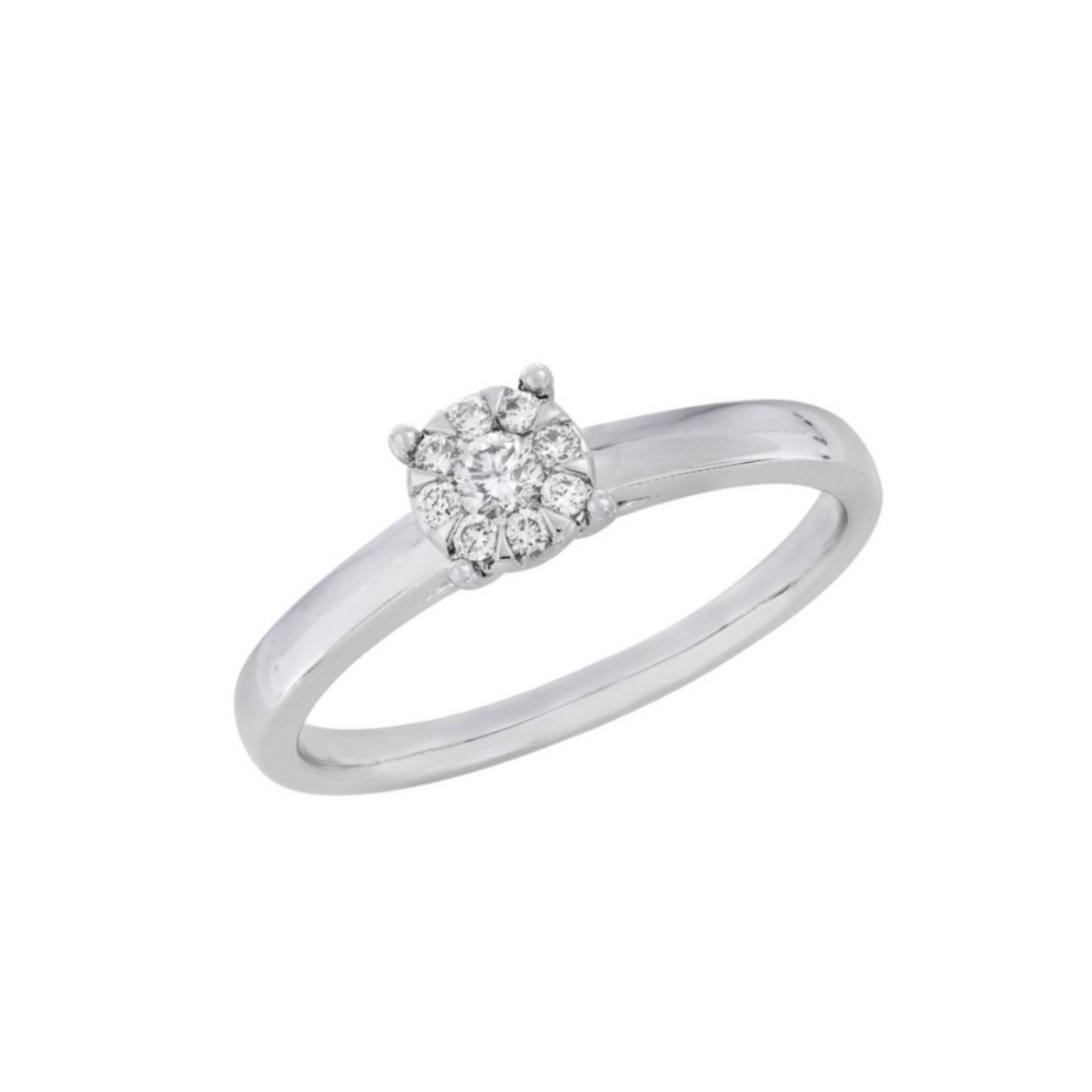 Witgouden ring 18Kt met diamant