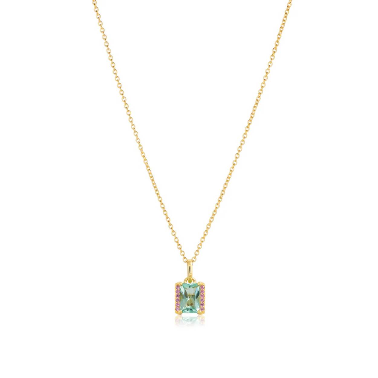 Sif Jakobs 18 krt verguld zilveren collier met gekleurde zirkonia
