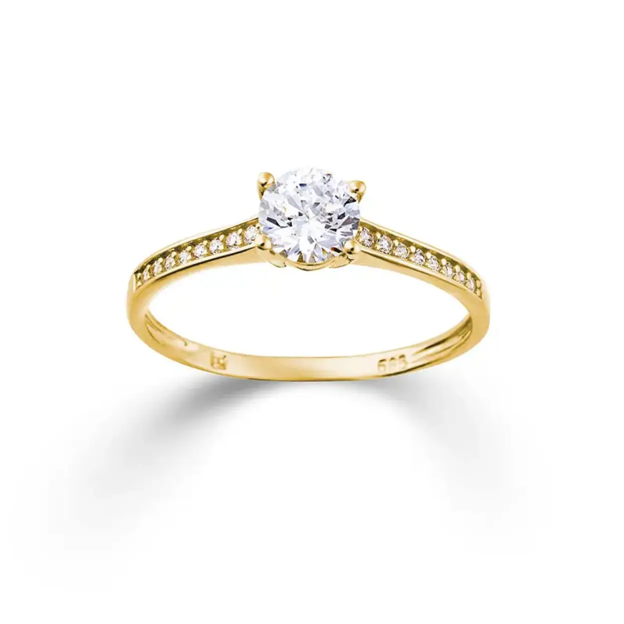 14K gouden ring met zirkonia 