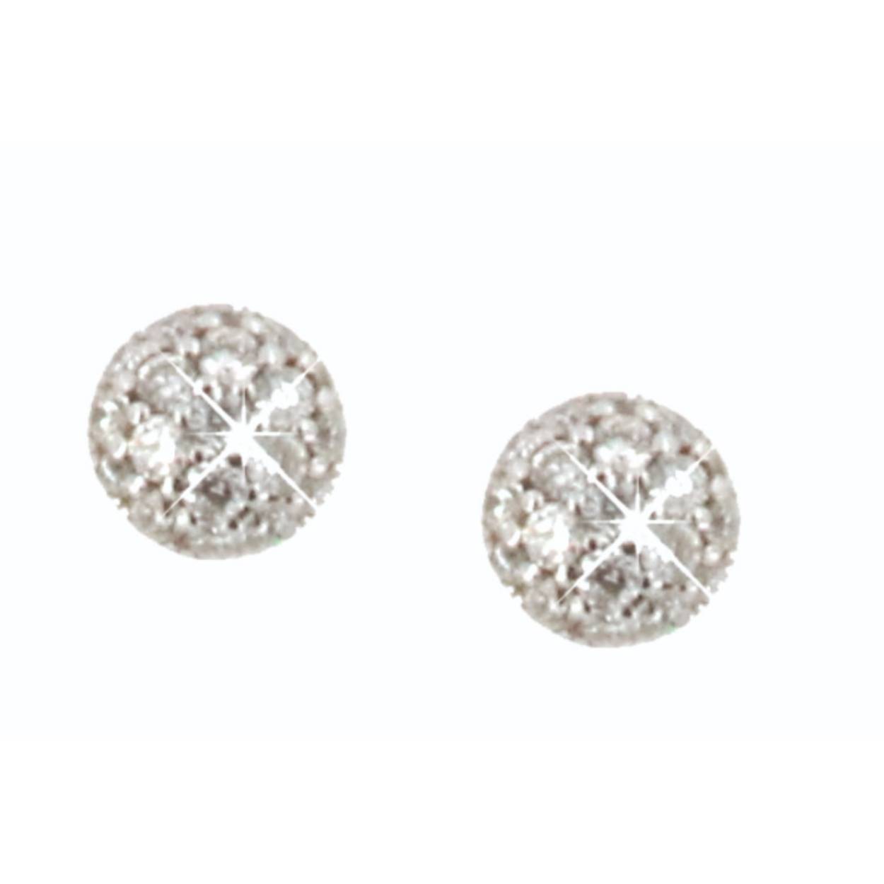 Wit gouden oorbellen met 0.12ct briljant