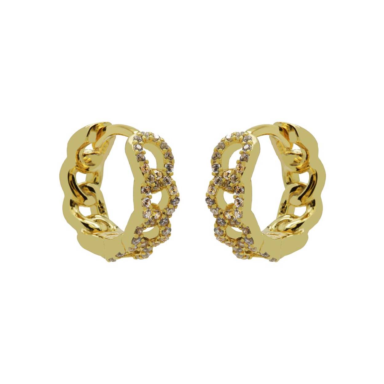 zilveren oorringen, Chucky Chain 13MM Goldplated
