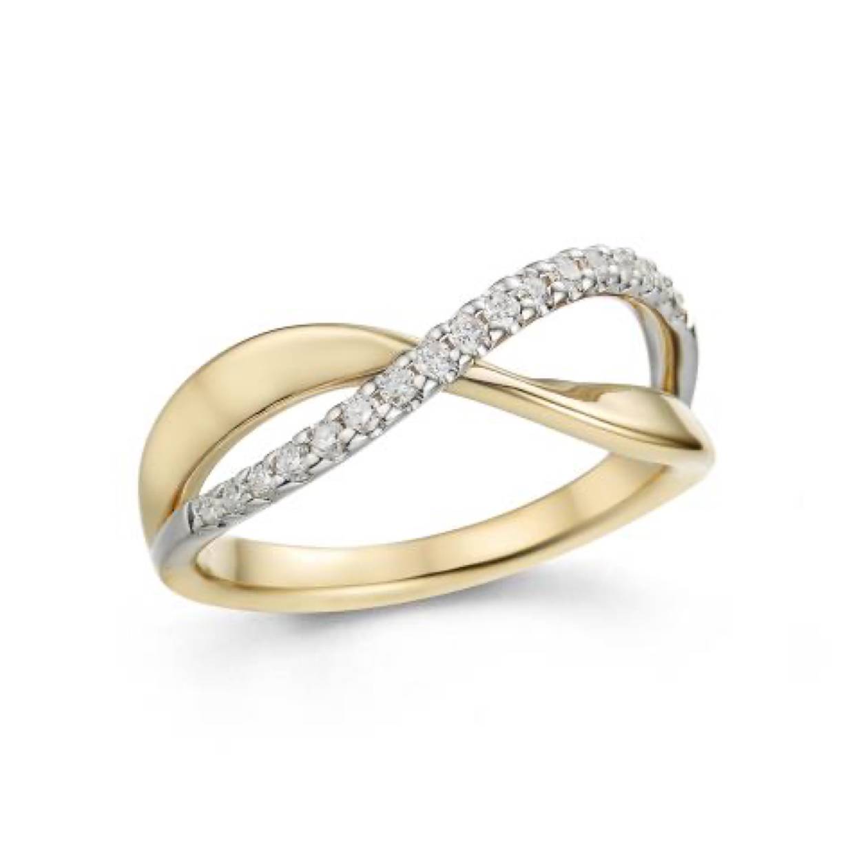 Ring geel goud 18kt met diamanten
