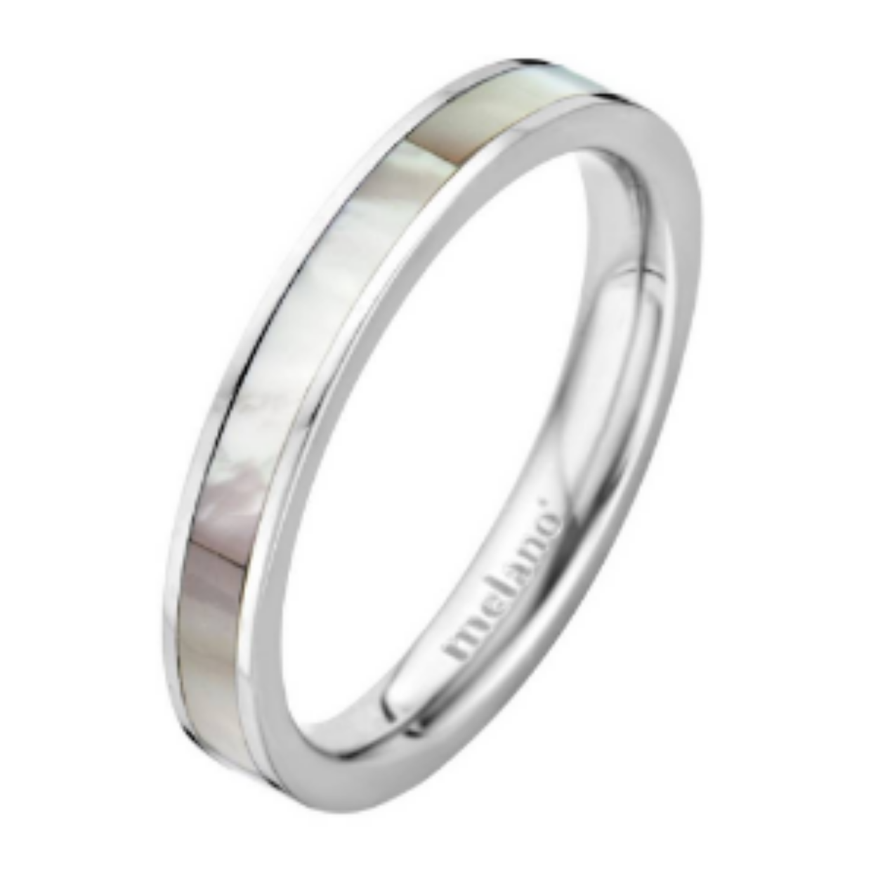Melano friends sofia ring - zilverkleurig + seashell - dames - maat 54