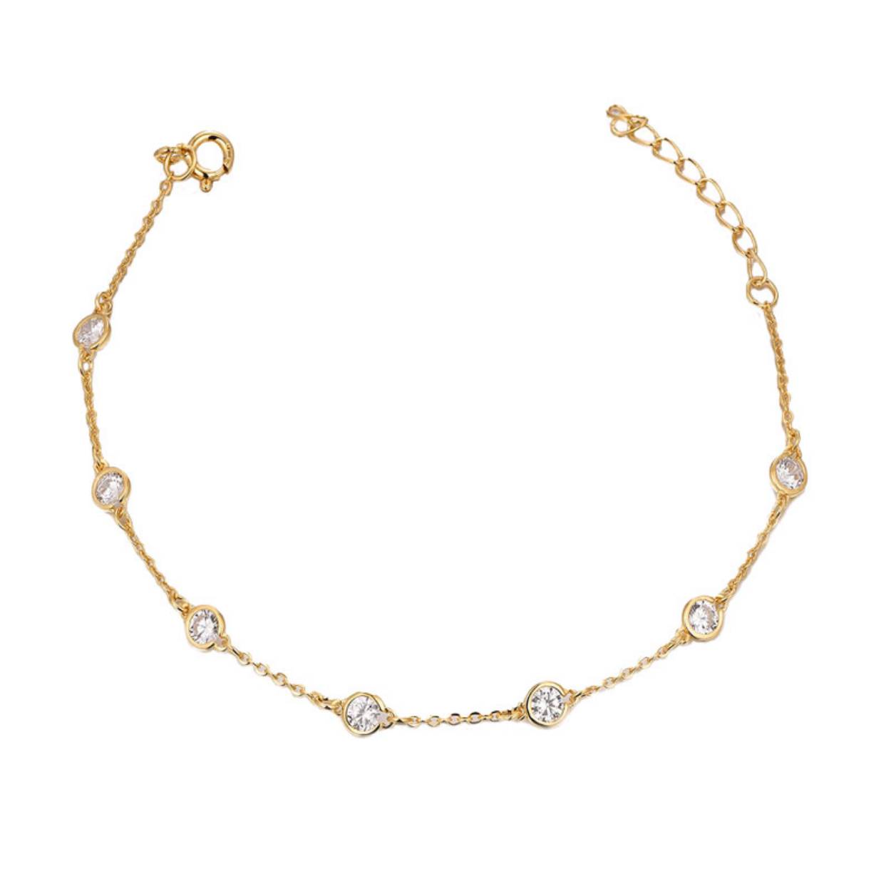 MY iMenso ODM "White 3mm CZ dots" bracelet (925/1Mgold-plated)