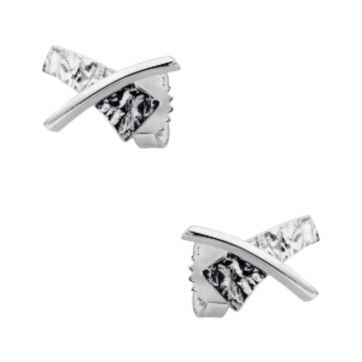 Nol Coopmans - zilveren fantasie oorknoppen, 12x8mm - AG17807-4-OF