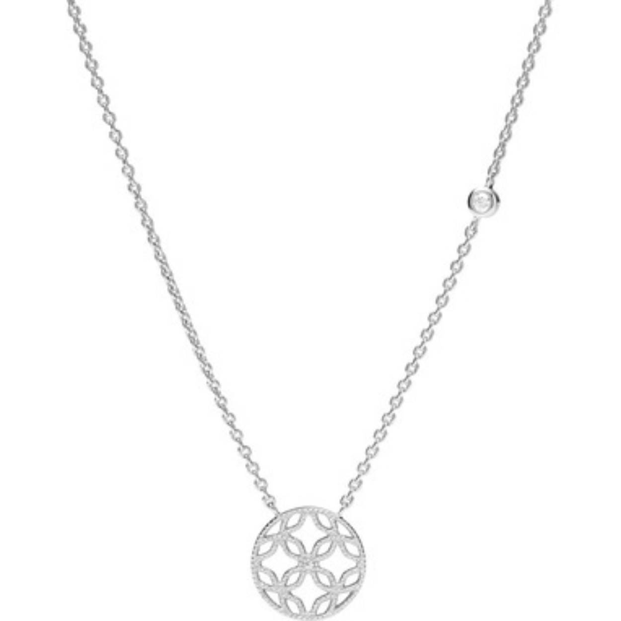 Deze luxe dames ketting is vervaardigd van hoogwaardig sterling zilver. Ideaal om mee te combineren door de sprankelende gepolijst afwerking. Een mooi accessoire voor elke gelegenheid.