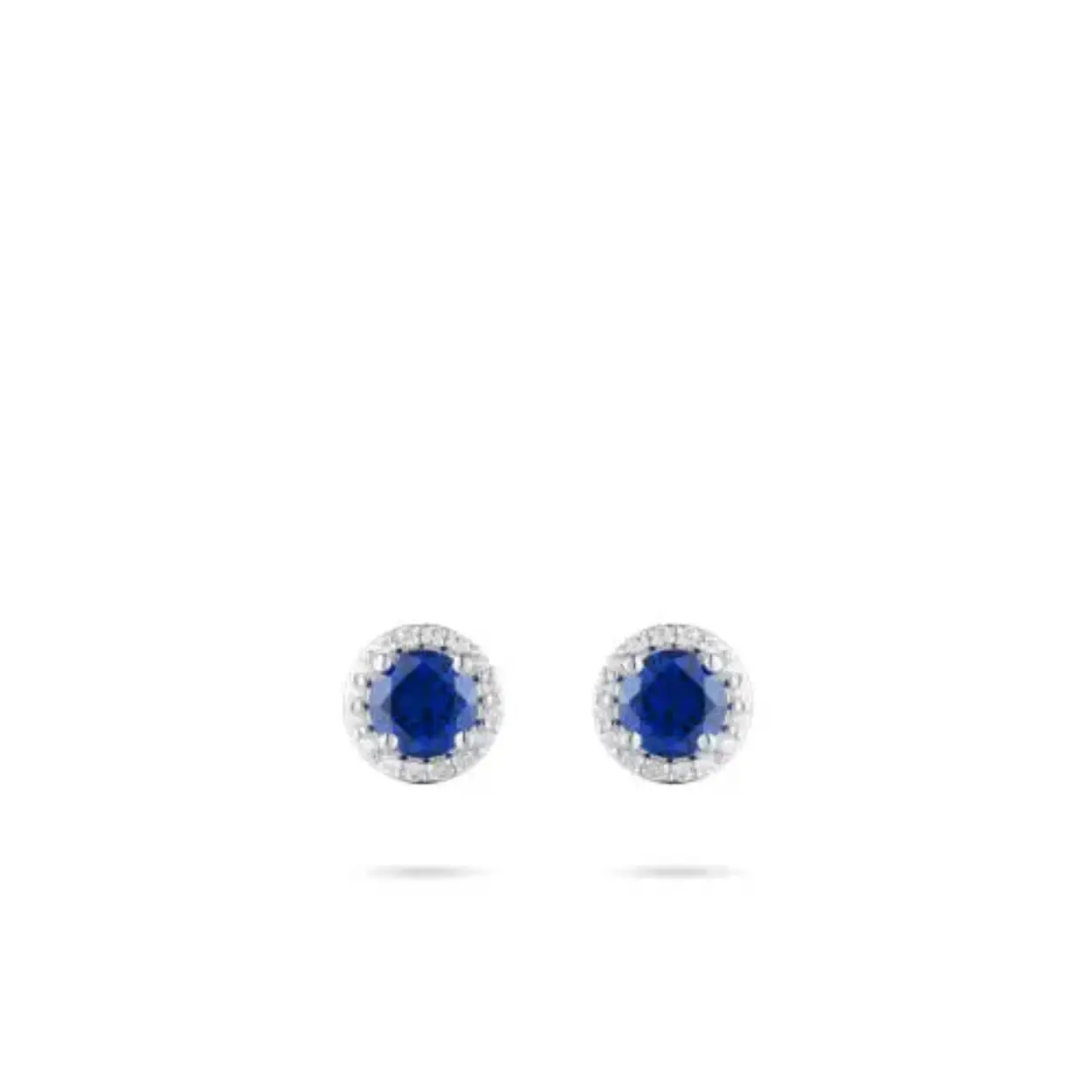 Zilver oorstekers blauw/zirconia