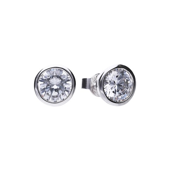 Zilveren oorstekers van Diamonfire, 7mm zirkonia
