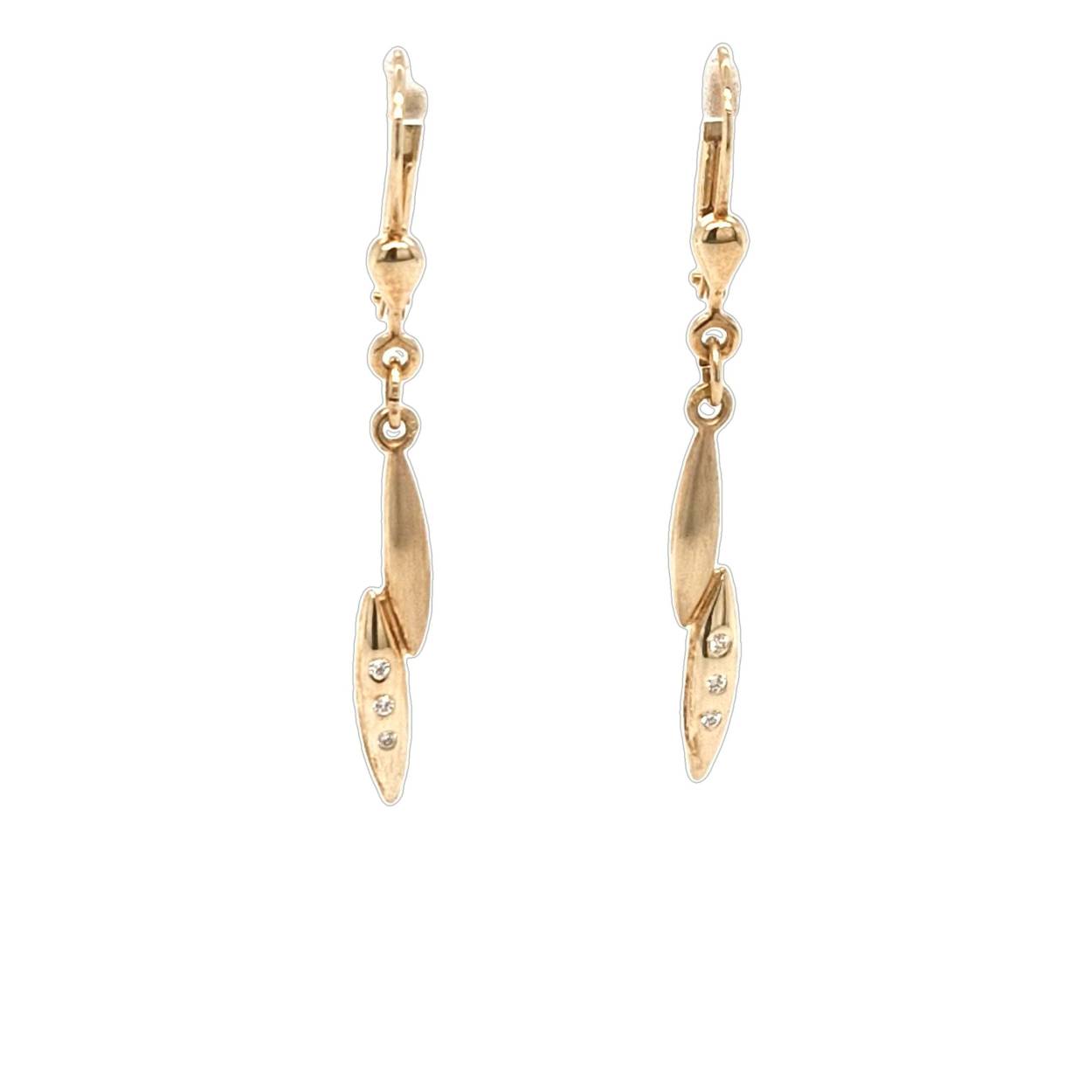 geelgouden oorhangers met zirconia