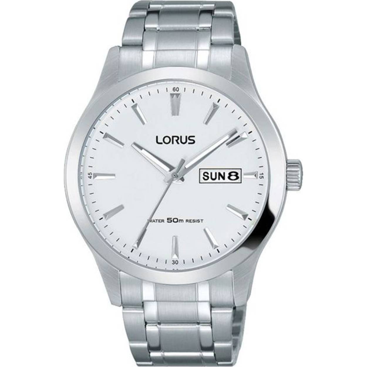 Dit is een herenhorloge van het merk Lorus. Het is een analoog horloge gemaakt van metaal. De diameter van de kast is 40 mm mm en de kast is 10 mm mm dik.
De verdere specificaties van het horloge zijn als volgt:
Kastvorm: rond
Kastkleur: zilverkleurig
Kastmateriaal: metaal
Bandbreedte: 20 mm
Bandlengte: 240 mm
Sluiting: vouwsluiting met drukker
Wijzerplaatkleur: wit
Glassoort: hardlex mineraal glas
Waterdichtheid: 5 ATM
Techniek: quartz