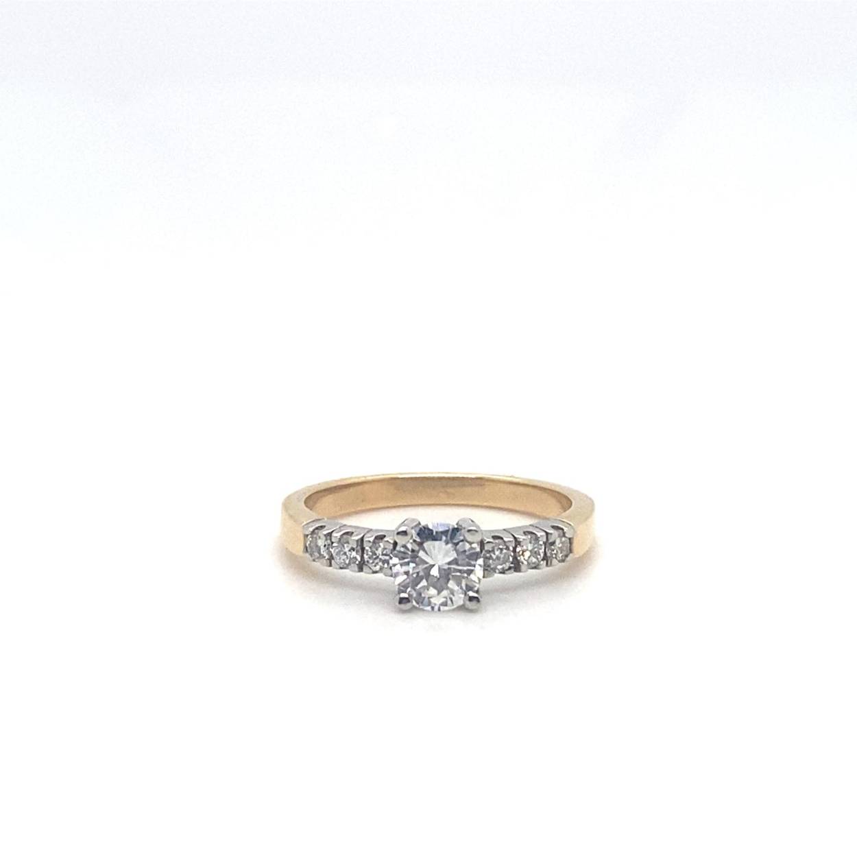 Gouden ring 18Karaat met 0.54ct en 6x 0.03ct G/VS1 briljant SCHV-SR42/G-VS1024CT/6X003CT