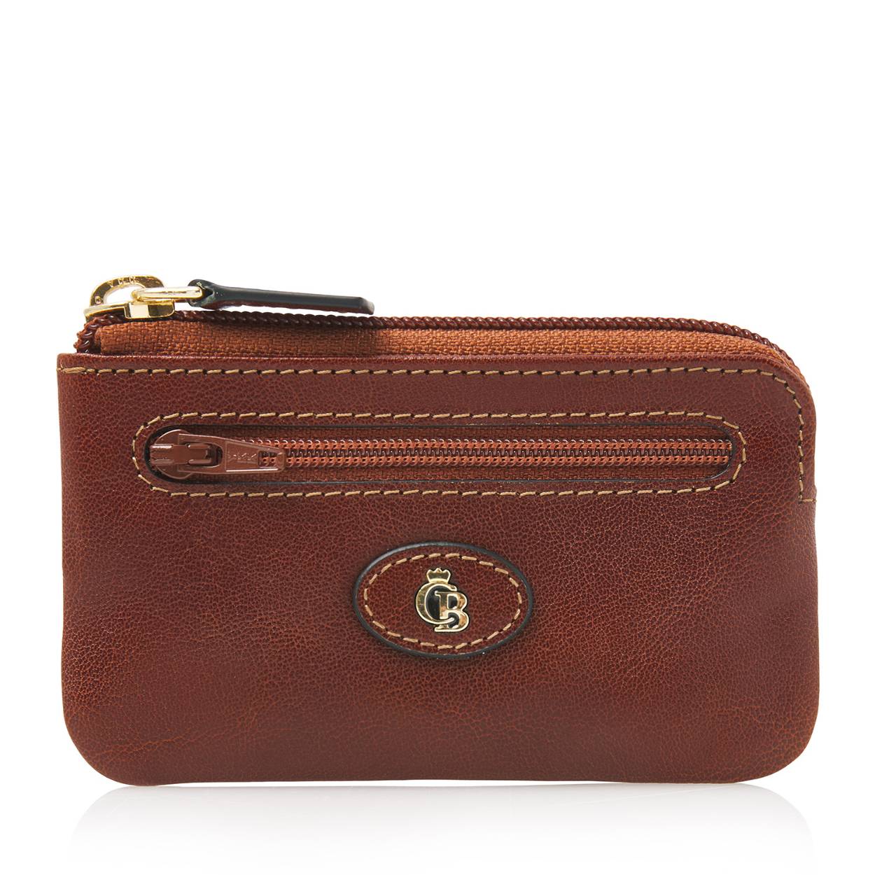 Praktisch en stijlvol leren RFID sleuteletui met 2 ritsvakjes en 2 sleutelringen. De Gaucho collectie is uitgerust met een high-tech folie, dat het uitlezen van de persoonlijke gegevens via de RFID-chip op uw pasjes verhindert. De folie beschermt niet tegen het hacken van contactloze autosleutels. Dit sleuteletui uit de Gaucho-serie van Castelijn & Beerens is gemaakt van stieren leer behandeld met een transparante verfstof en is afgewerkt met het sierlijke C&B-logo in een leren ovaaltje.
Lengte 11,5 x diep 1,5 xHoogte 7
