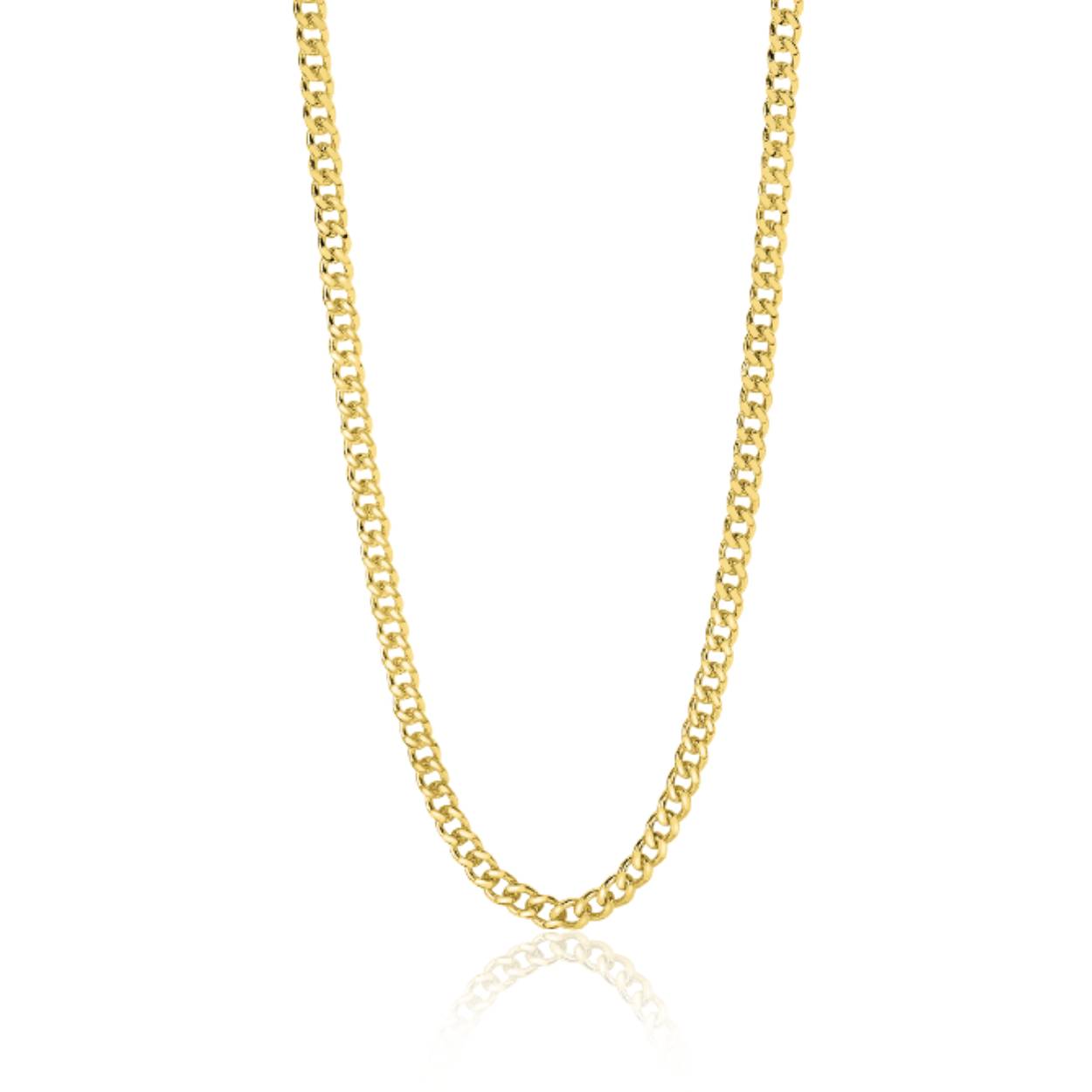 ZINZI Gold 14 karaat gouden gourmet collier van 2,2mm breed. De lengte van het collier is 43cm. Een waardevolle versiering van de hals. Vervaardigd van geheel 14 karaat goud (585). En herkenbaar 'Zinzi' door het kleine gouden Zinzi hartje bij de sluiting.