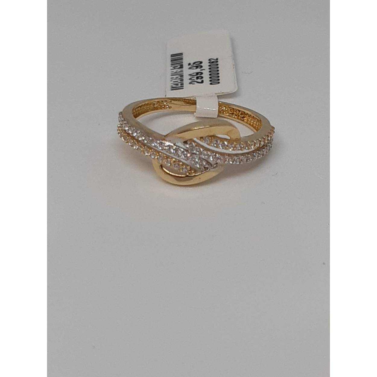 gouden ring 14kt
bicolor met stenen