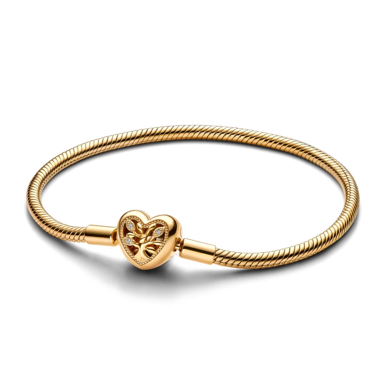 Pandora armband gold-plated 14k met hartsluiting