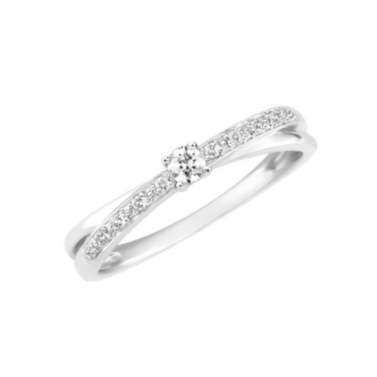 Witgouden ring met diamanten