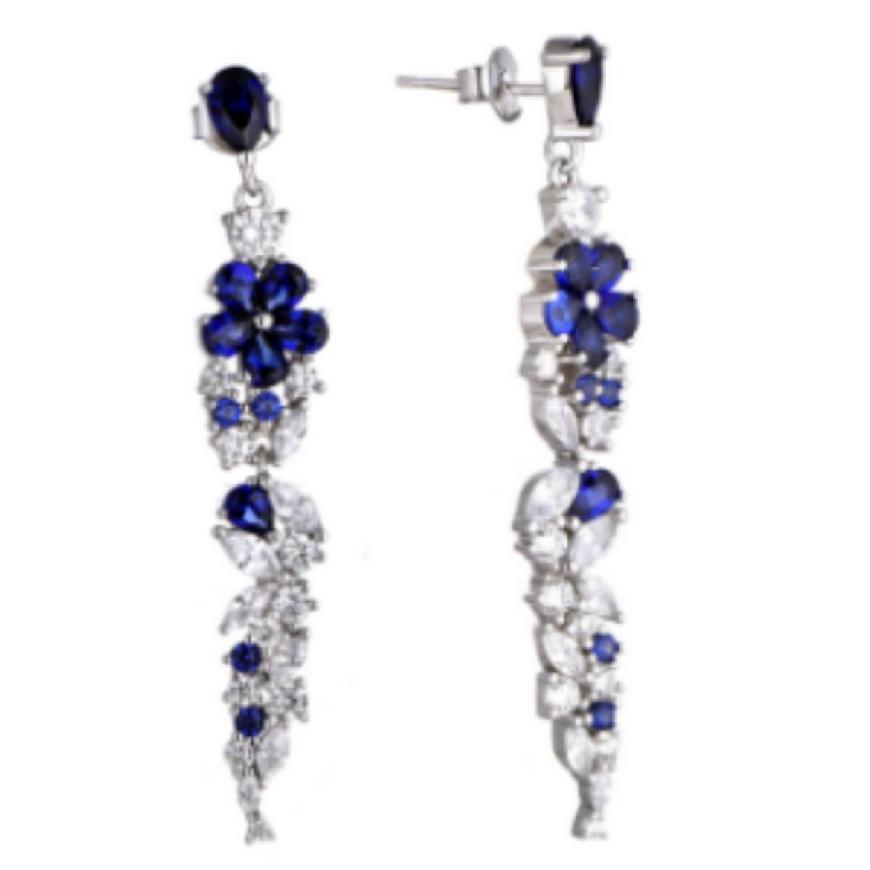 MY iMenso ODM "Atessa Sapphire" earrings (925/rhod-plated)