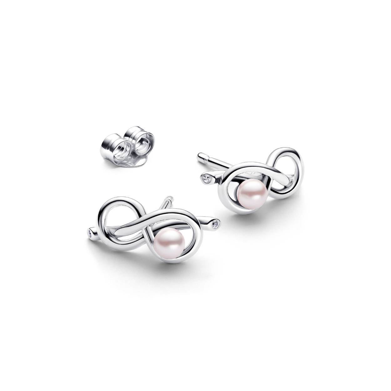 infinity Knot-oorstekers Zilver