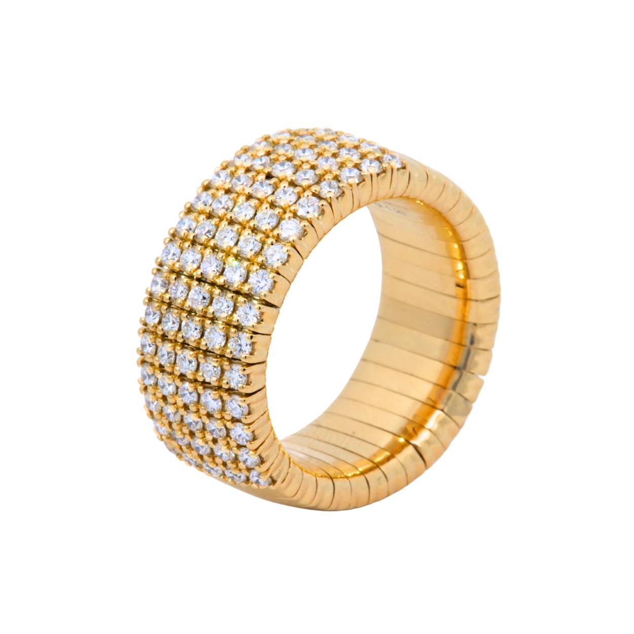 Geelgouden stretchring met diamanten van 1.29ct