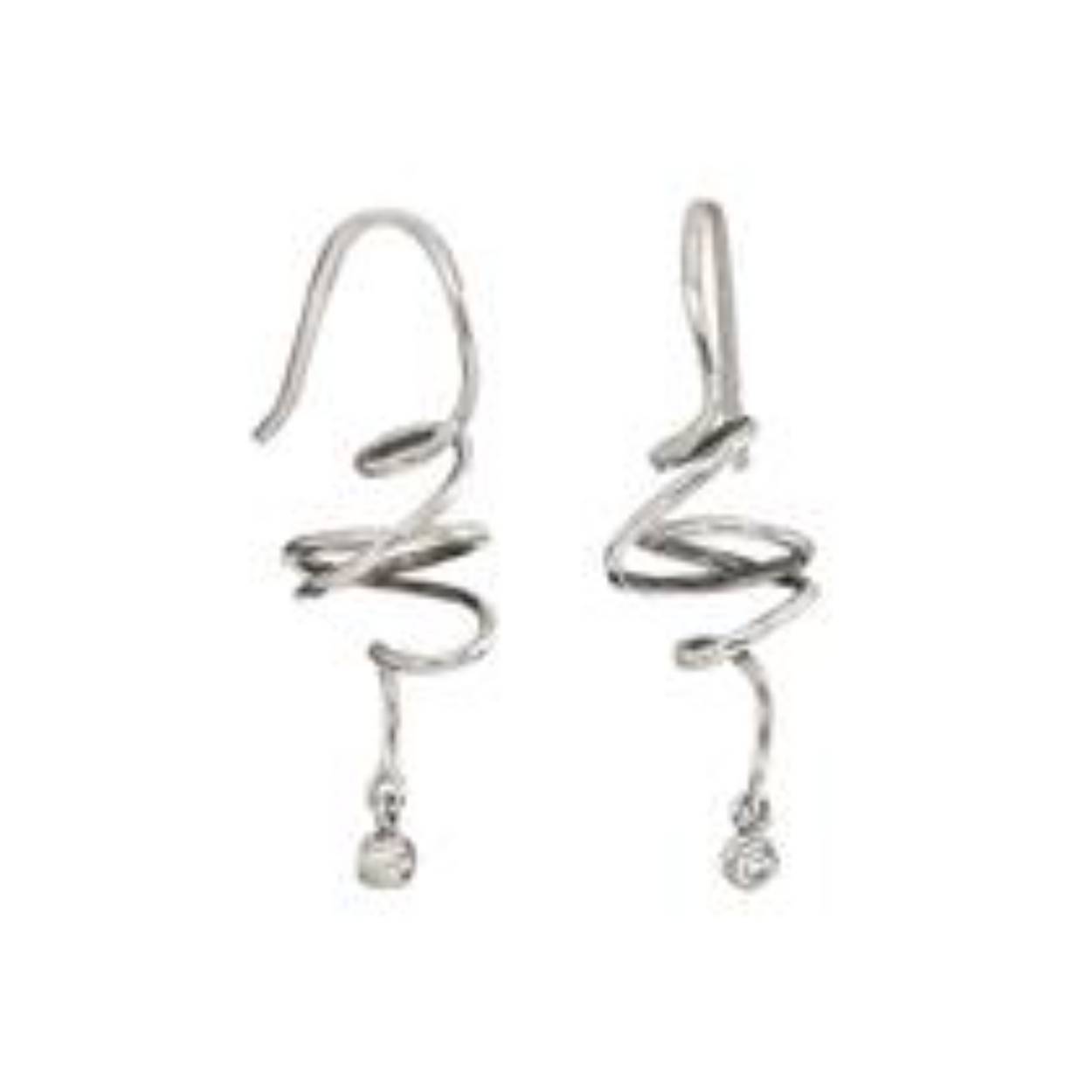 Deze Rabinovich  sierlijke zilveren oorbellen Sparkling Dream bevatten elk een witte topaas van 2 mm.