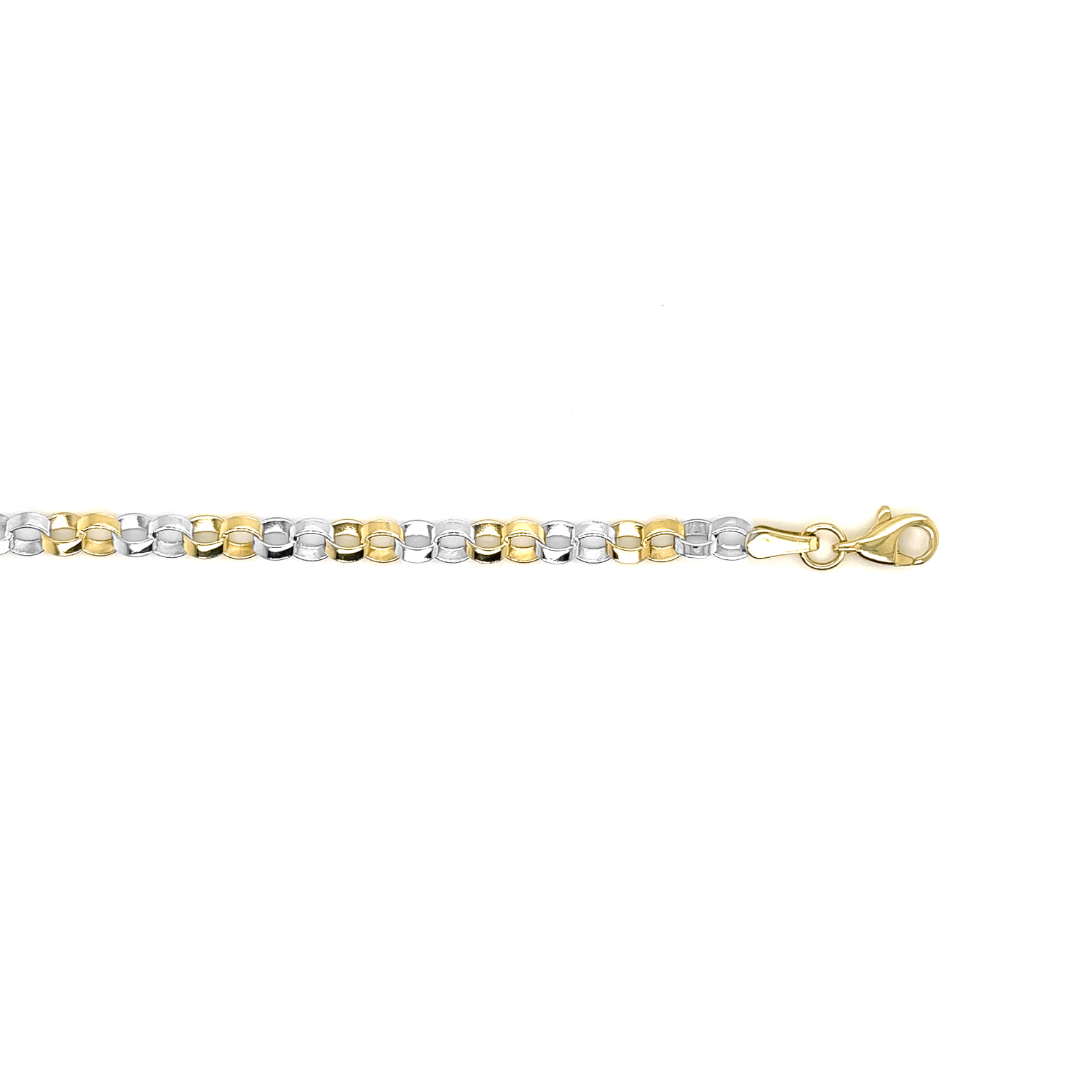 Deze bicolor gouden armband is ontzettend leuk! De schakels zijn rond van vorm, dit geeft de armband een unieke uitstraling. De schakels zijn daarnaast om de twee schakels witgoud en geelgoud van kleur, hierdoor matcht deze armband vrijwel altijd met je andere sieraden.