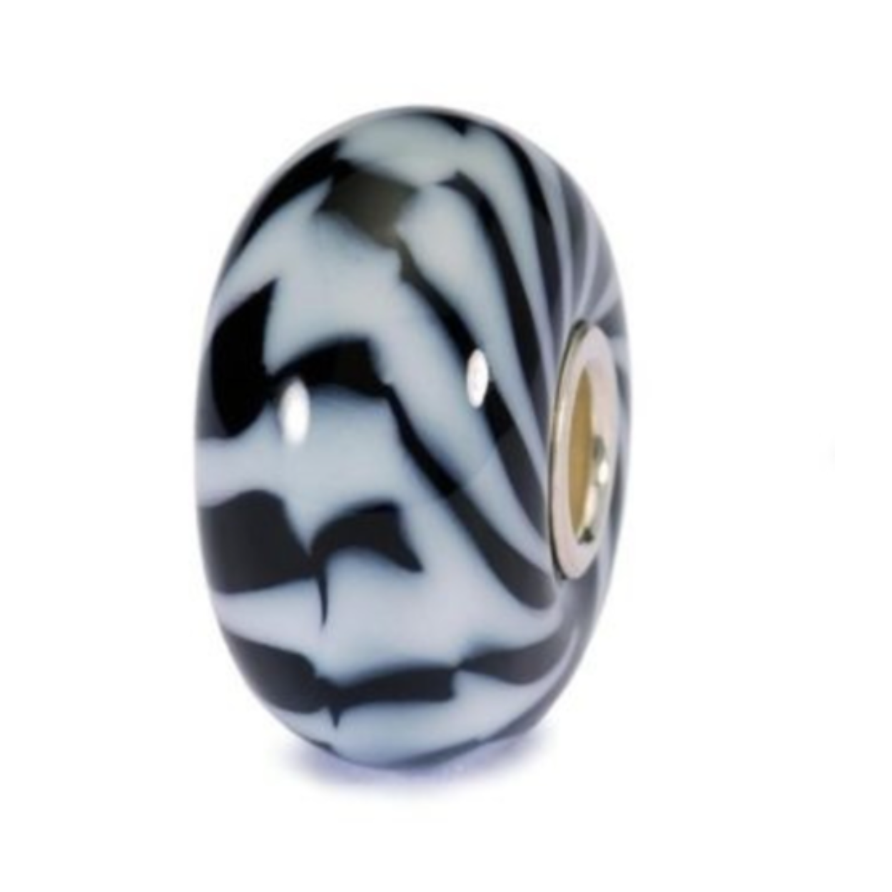 Zebra patroon op glassbead van trollbeads