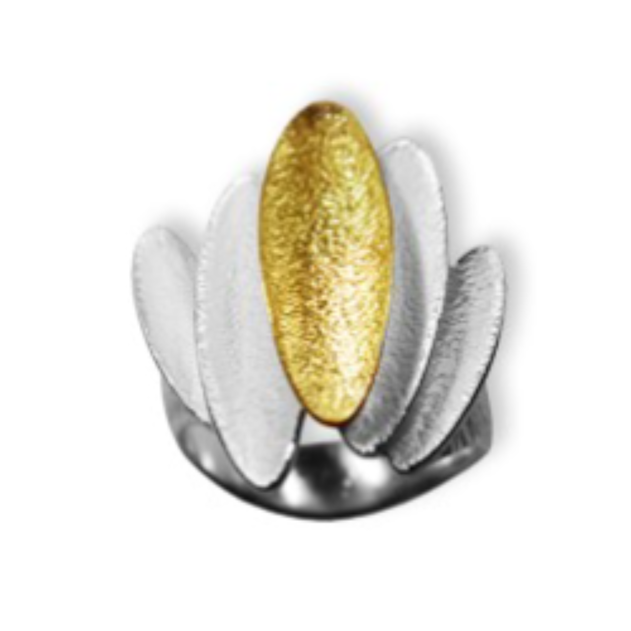 Zilveren ring met 18 kt goud