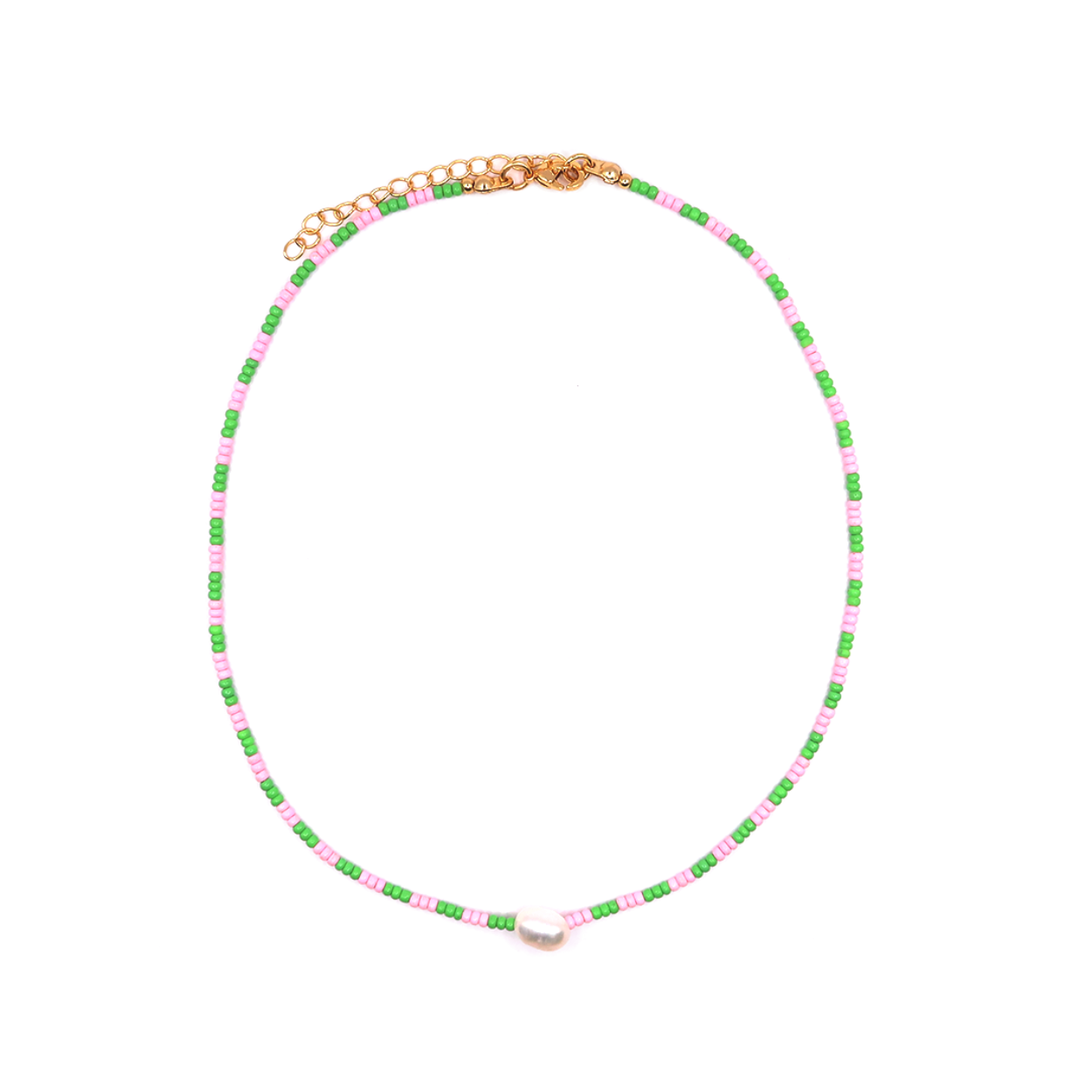 By Loffs kralen choker Freija groen  KC202301-08