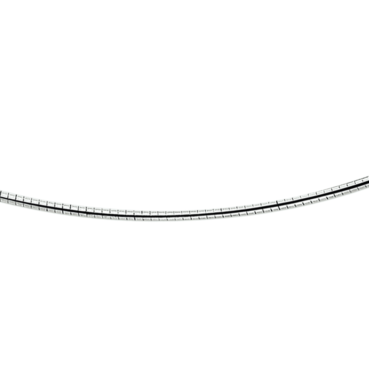 Zilveren omega collier.
Doelgroep: dames
Breedte: 2 mm
Langste lengte: 50 mm