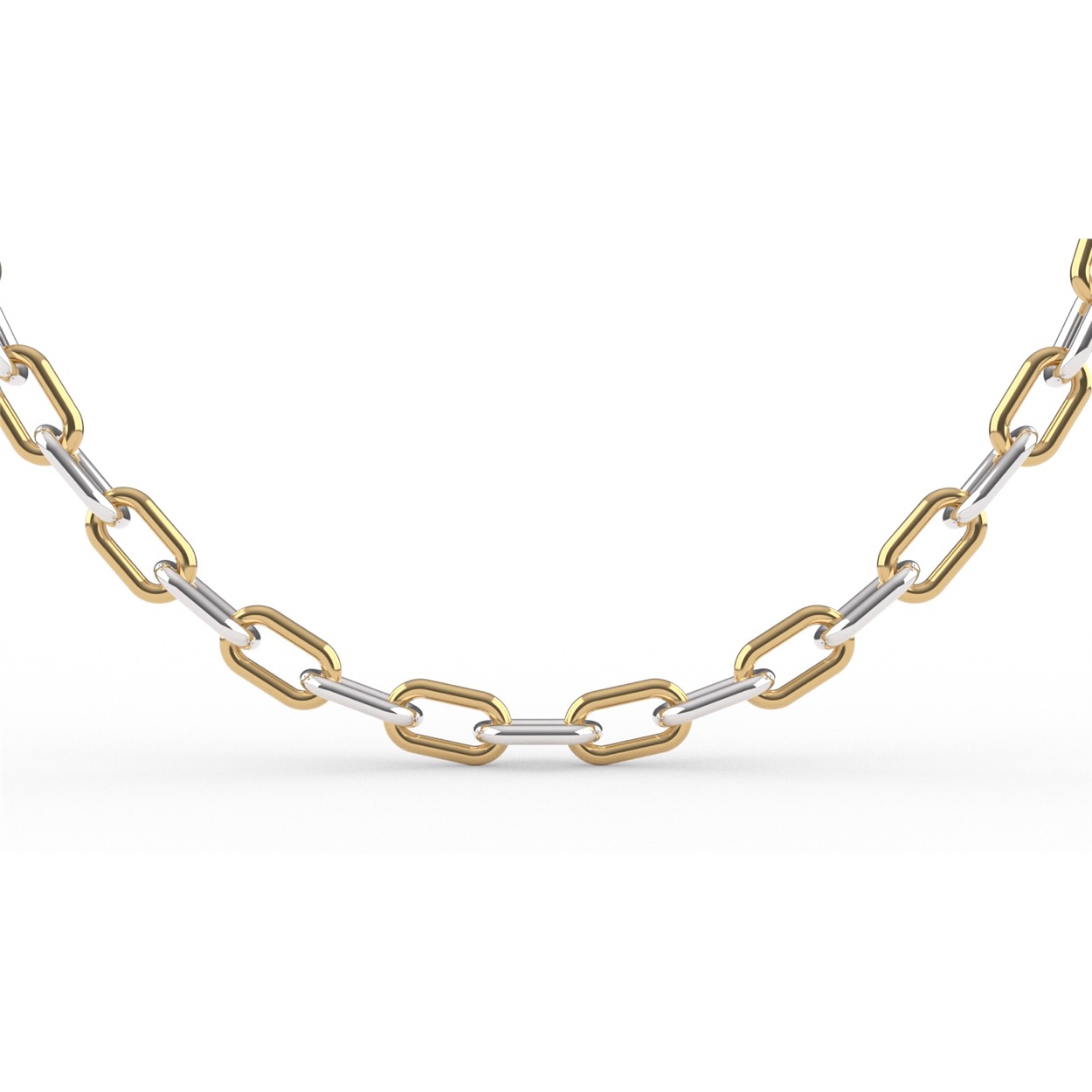 zilver vergulde schakel collier 