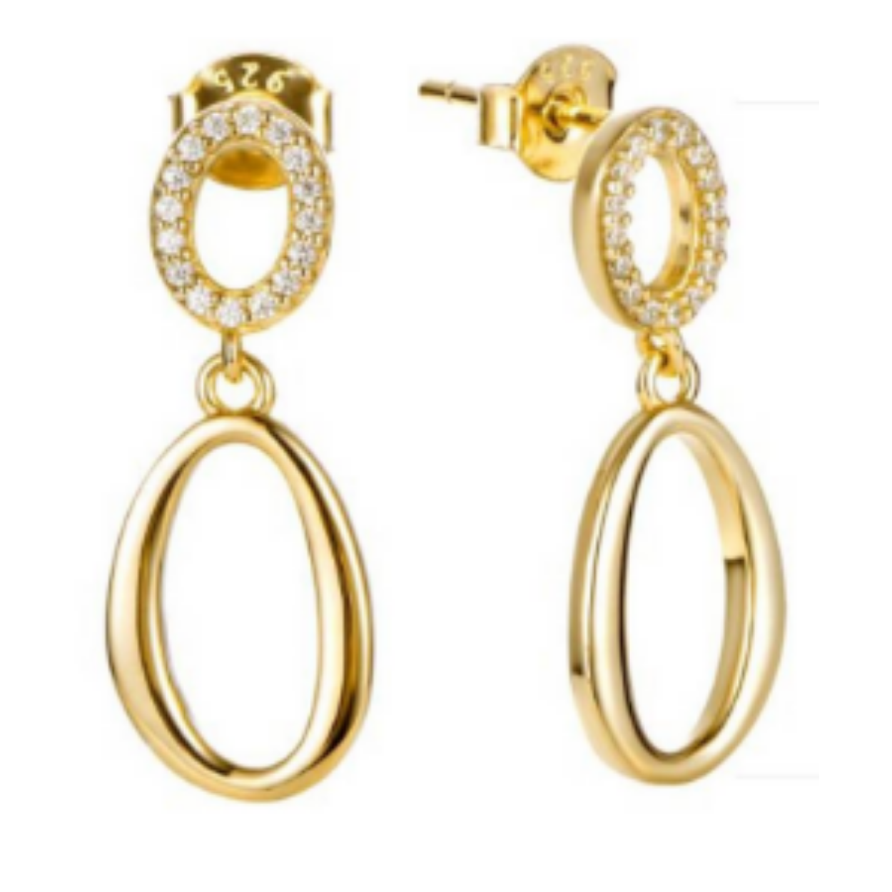 MY iMenso ODM "Doppio anello" earrings (925/0,5Mgold-plated)