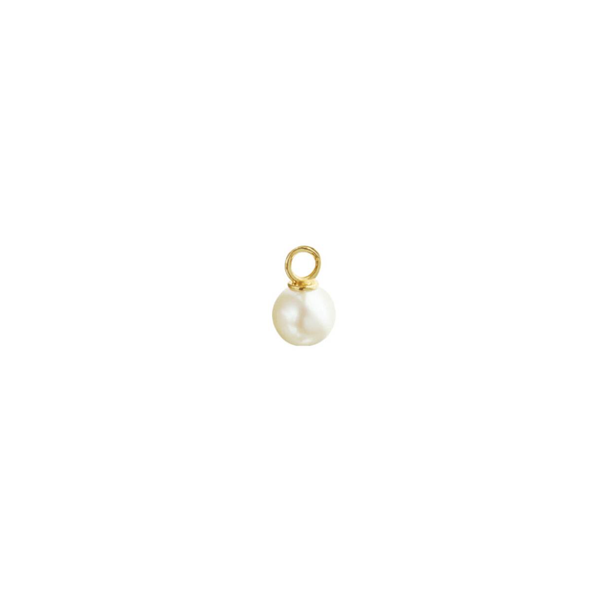 14K geelgouden oorringhanger met zoetwaterparel 6mm, per stuk.