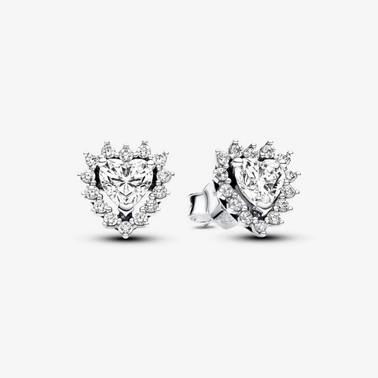 Hart Sterling Zilver Stud -oorbellen met heldere kubieke zirkonia