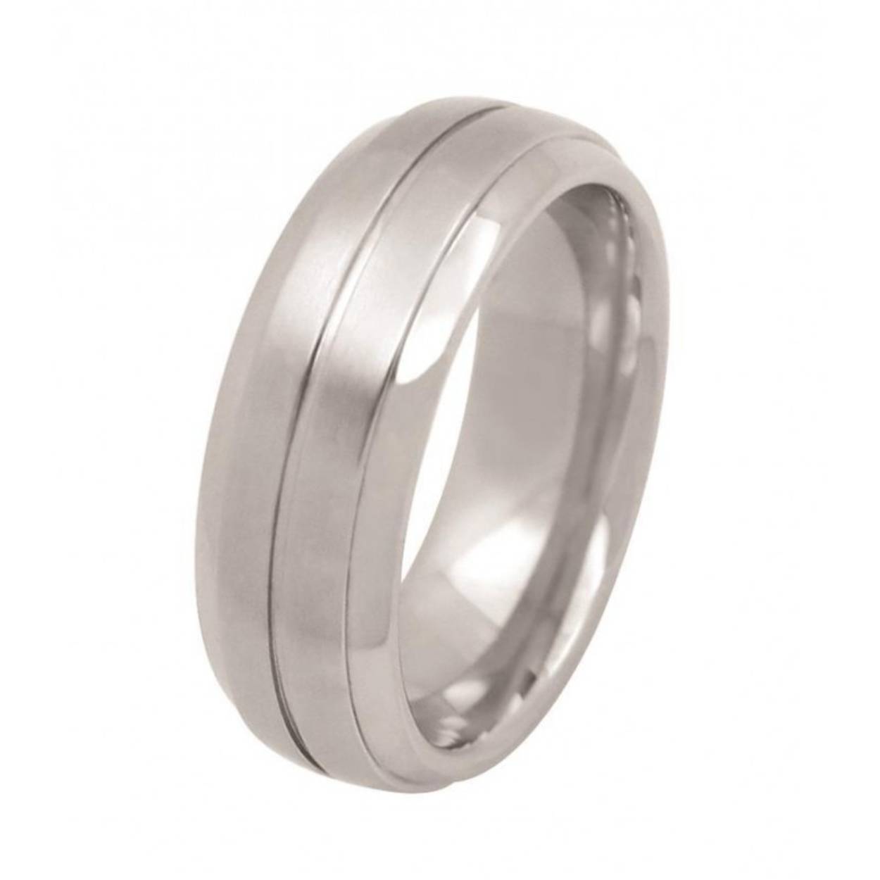 Staal ring mat/glanzend - 7 mm