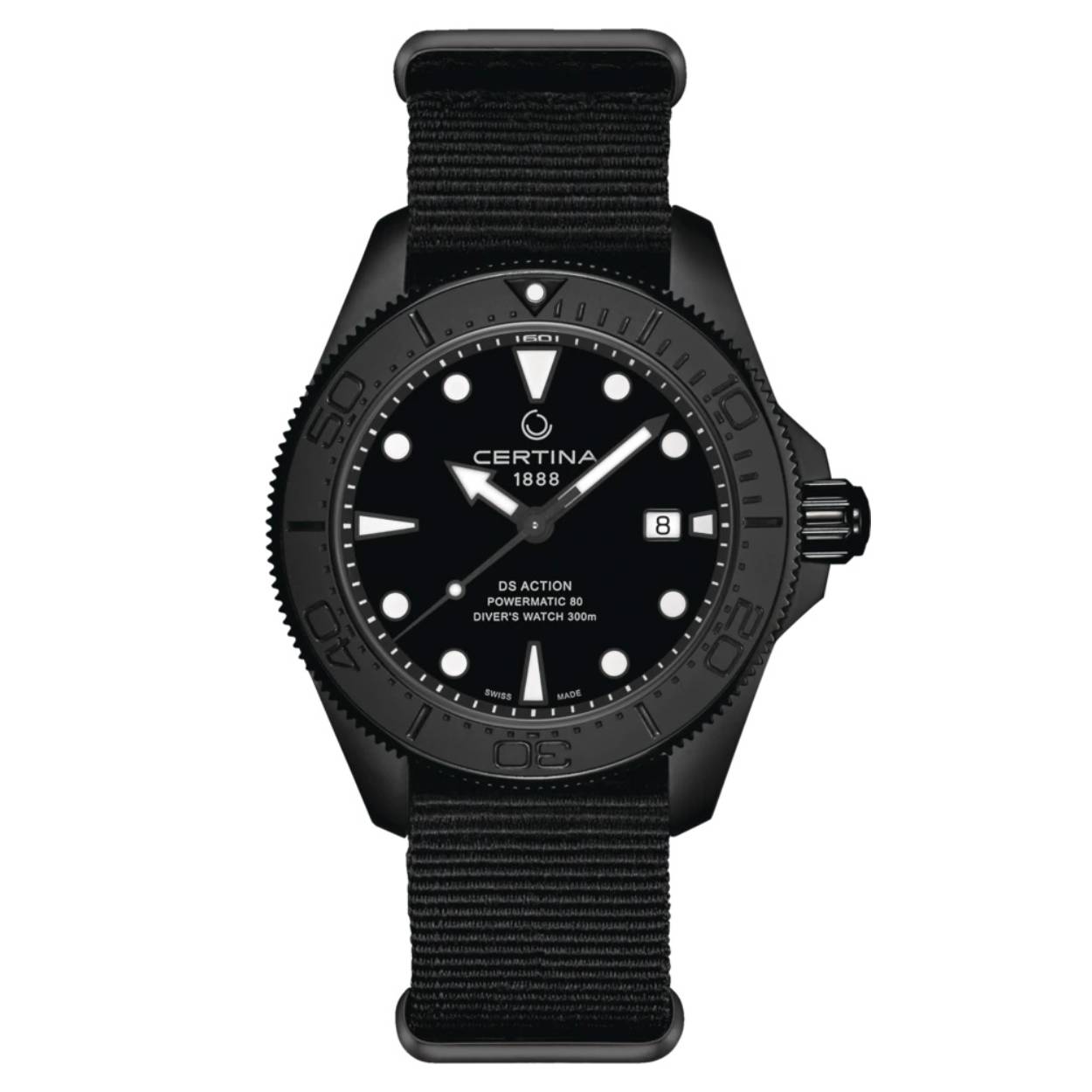 De Certina DS Action Black PVD is voorzien van een zwarte PVD-coating, een krasbestendig saffierglas, en een waterdichtheid tot 300 meter. Dit horloge is ideaal voor avontuurlijke activiteiten en sportieve gelegenheden. Draag het met trots tijdens je volgende duikavontuur of outdoor-activiteit, en geniet van de duurzaamheid en stijl die dit horloge te bieden heeft. Maak een statement met de Certina DS Action Black PVD!
