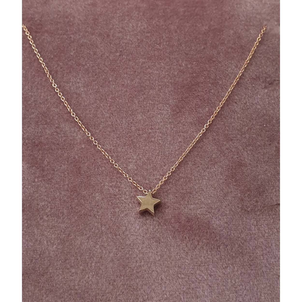 18krt. Symbol collier ster rosé goud 44cm