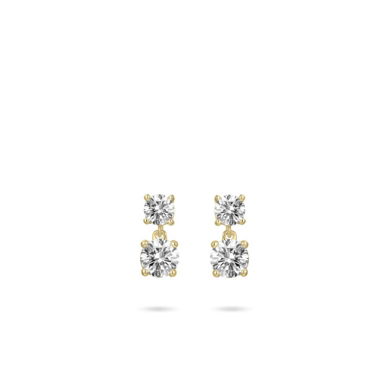Oorstekers uit de Daily Essentials collectie van Gisser Jewels gemaakt van Geel Goud Verguld Zilver. De diameter is 4 & 5 mm.