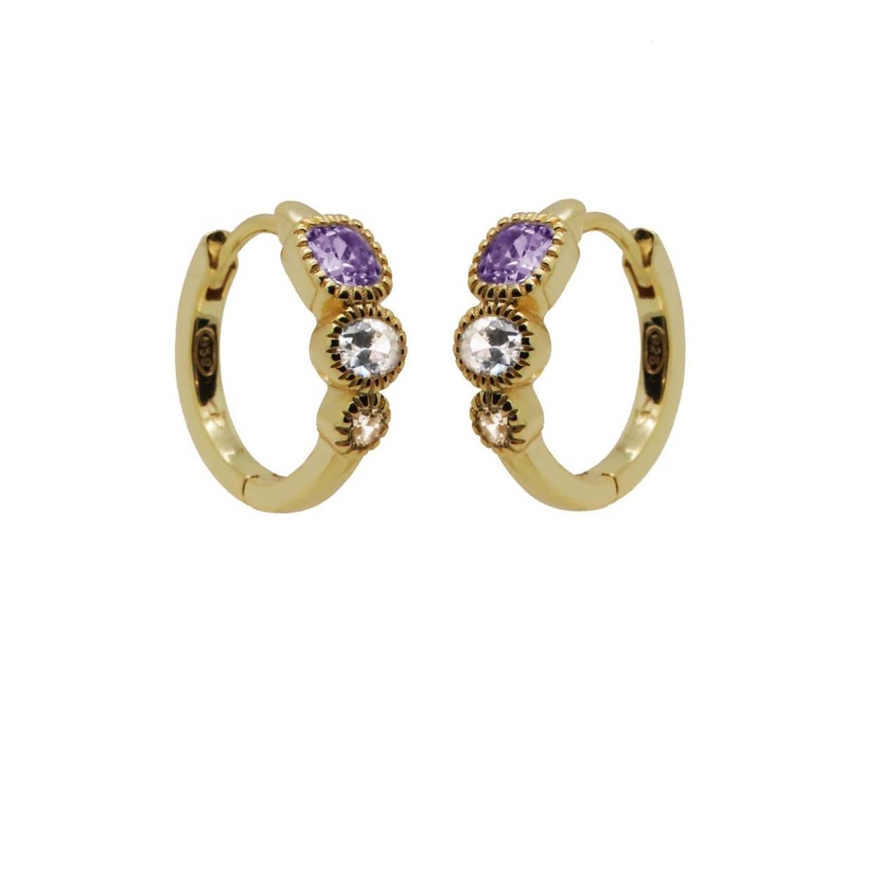 Hinged Hoops HOLLY LAVENDER Goldplated