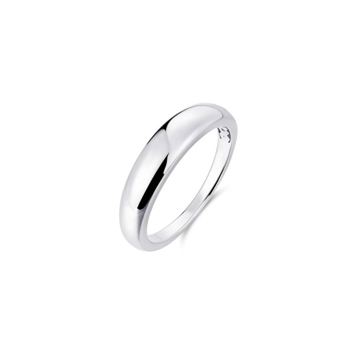 Zilveren ring glanzend bol, R489 maat 56