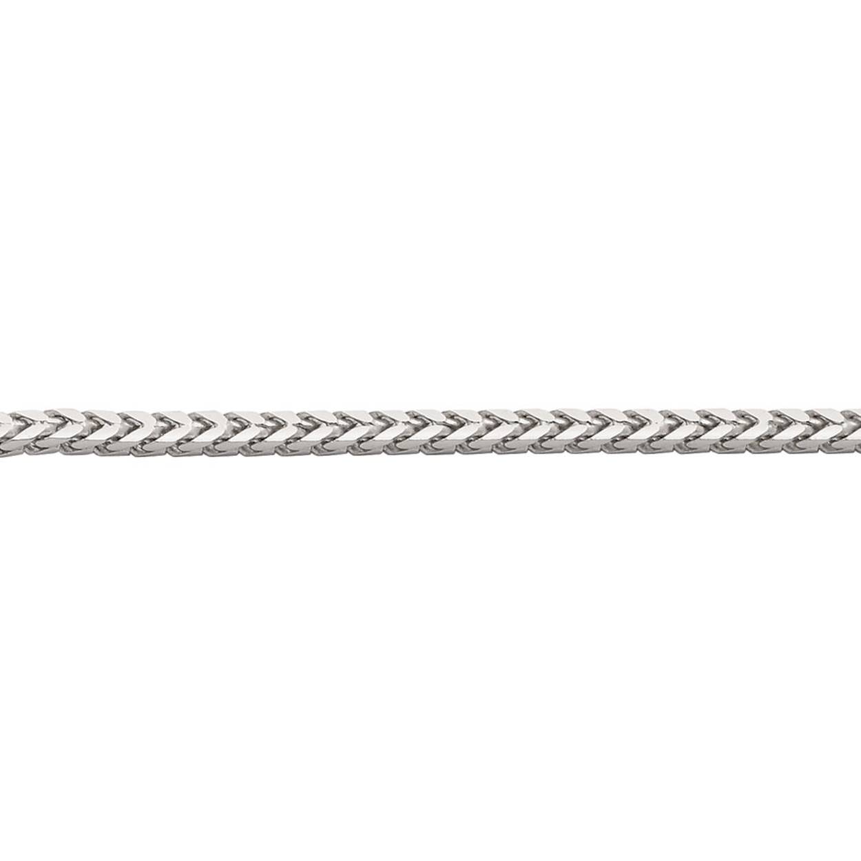 18k witgouden collier, bingo schakel op 70 cm lengte