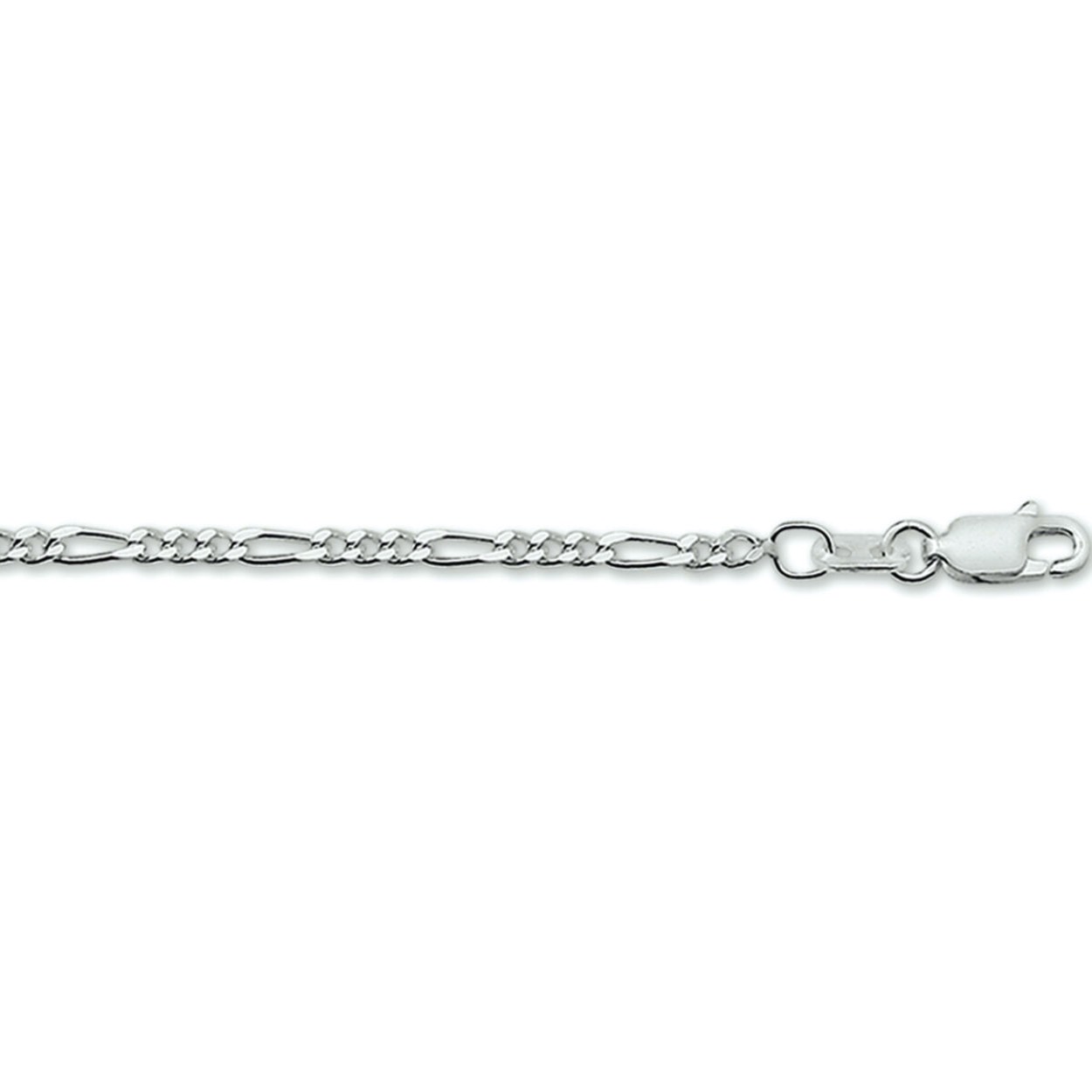 Zilveren collier met figaro schakel. De schakelbreedte is 2.7mm.