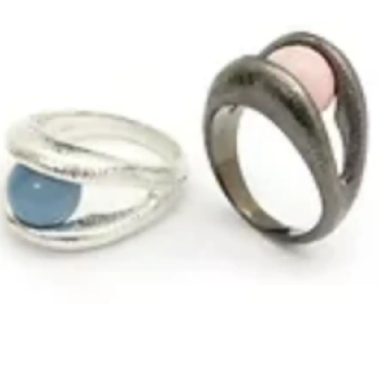 Zilver met één wissel steen/parel