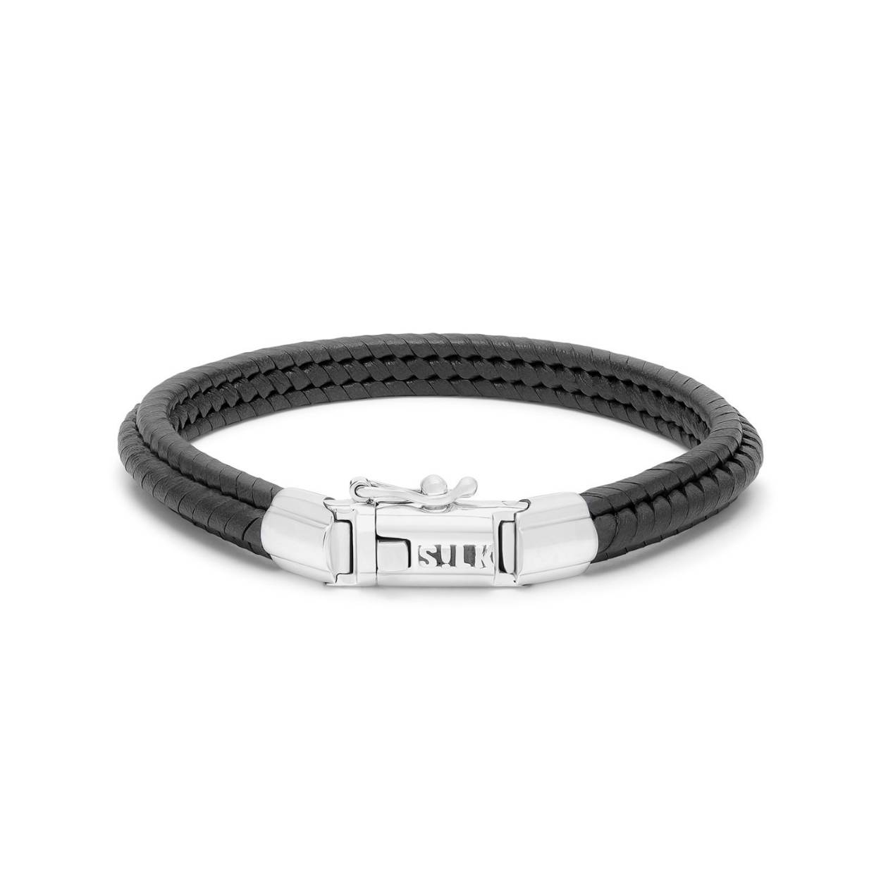 Silk leren armband Zipp met zilveren sluiting
