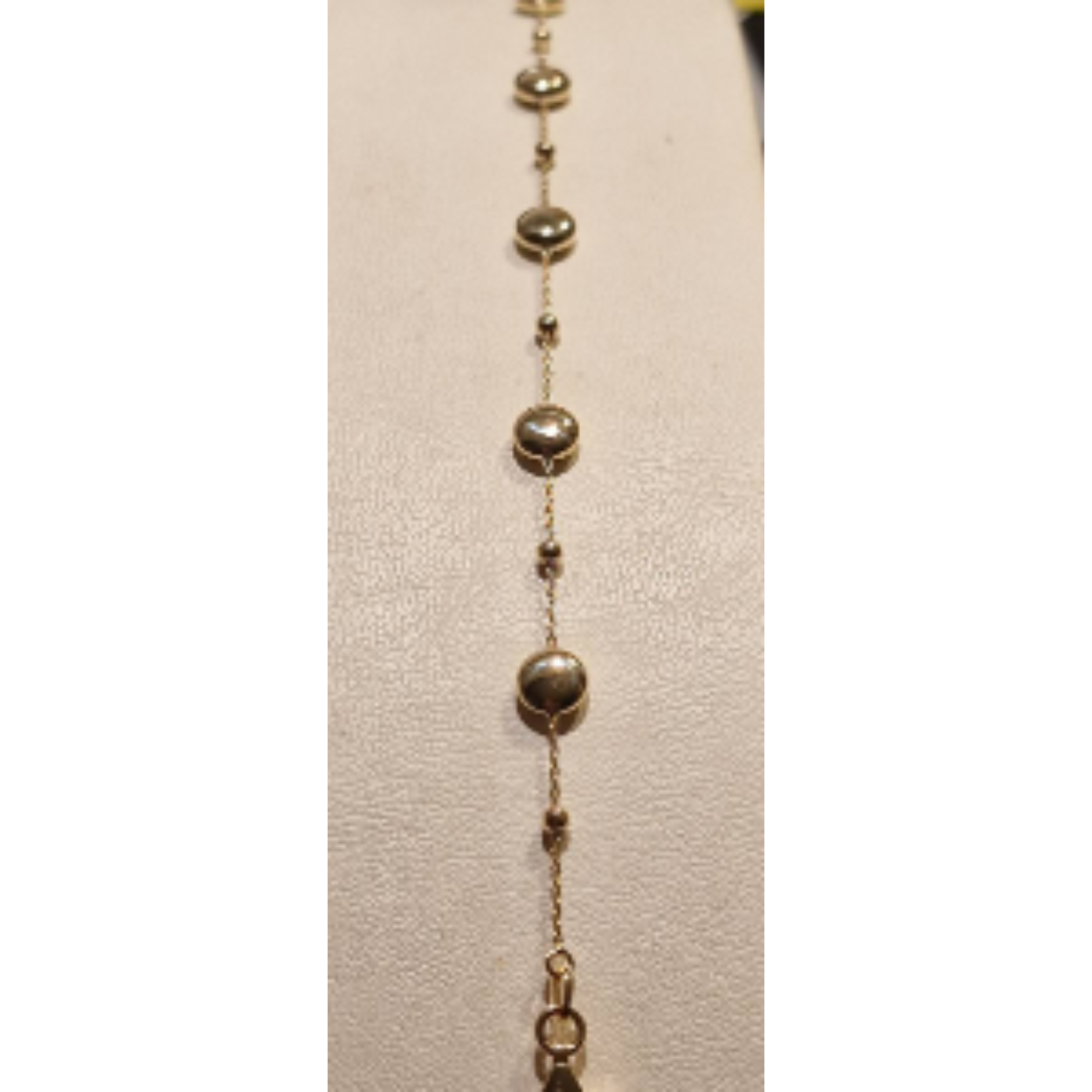 14k geelgouden armband met bolletjes en gouden linzen